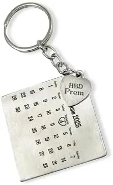 MUSHA Personalized Calendar Keychain with Name and Special Date