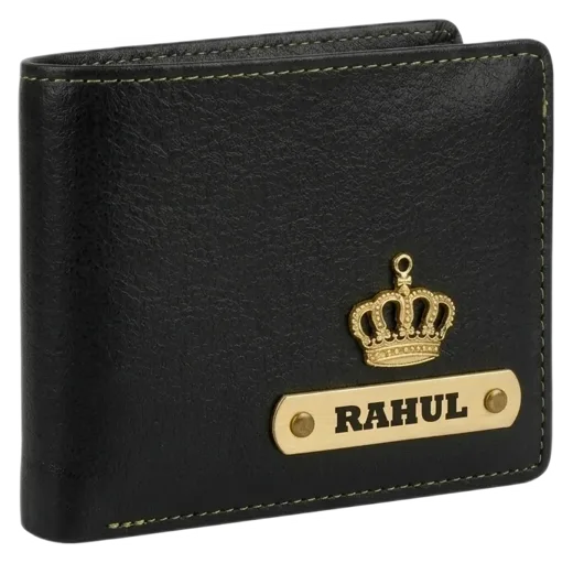 Personalized Men's Vegan Leather Wallet - Custom Name & Charms | Birthday Gift for Him | Musha Devi Gifts Trichy