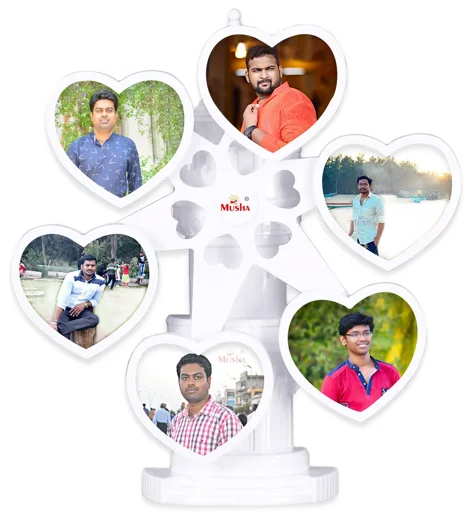 Musha Auto-Rotating Musical Heart Photo Wheel - Rotating Picture Display | Anniversary & Wedding Gift | Devi Gifts Trichy