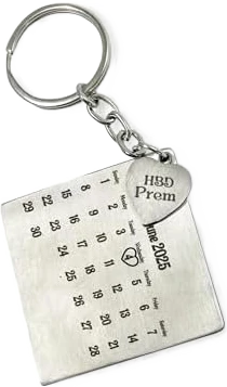 MUSHA Personalized Calendar Keychain with Name and Special Date
