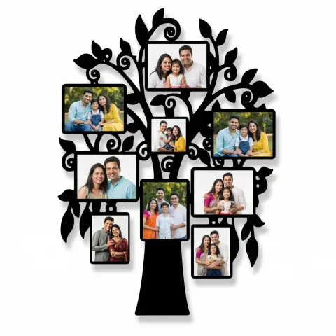 Personalized Family Tree Collage Photo Frame with 9 Photos