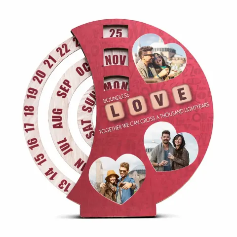 MUSHA Love Theme Lifetime Wooden Photo Calendar
