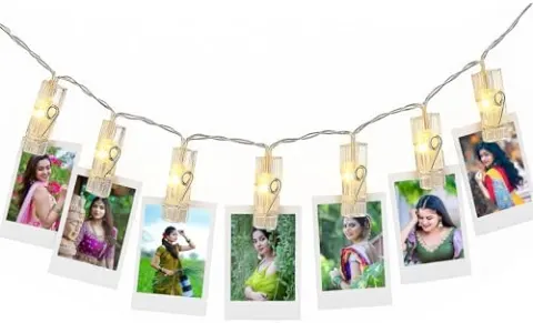 MUSHA Personalized Photo Clip LED Fairy Lights with Printe...