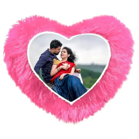 Personalised Photo Heart Fur Pillow