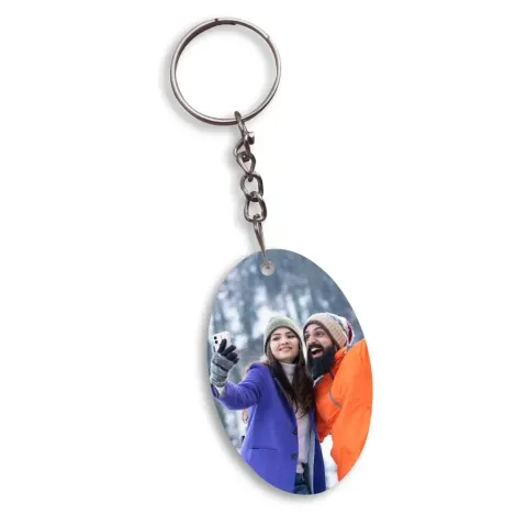 Personalised White Acrylic Photo Keychain