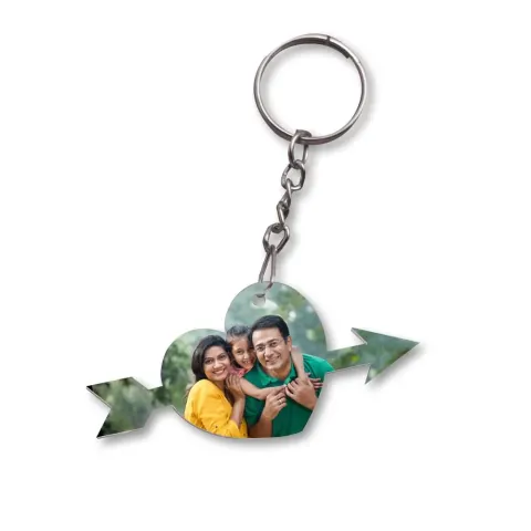 Personalised White Acrylic Photo Keychain