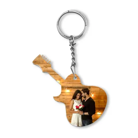 Personalised White Acrylic Photo Keychain