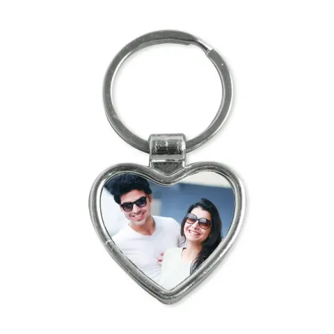 Personalised Silver Double Side Photo Keychain