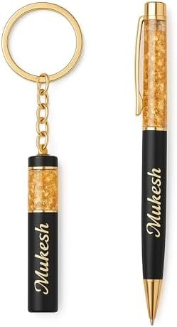 MUSHA Personalized Name Engraved Pen and Keychain Gift Set