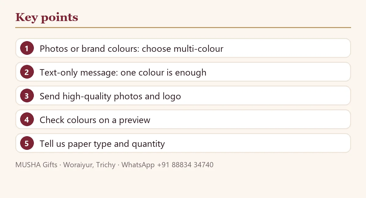 Multi-Colour Notice Printing: When to Choose Full Colour: key points
