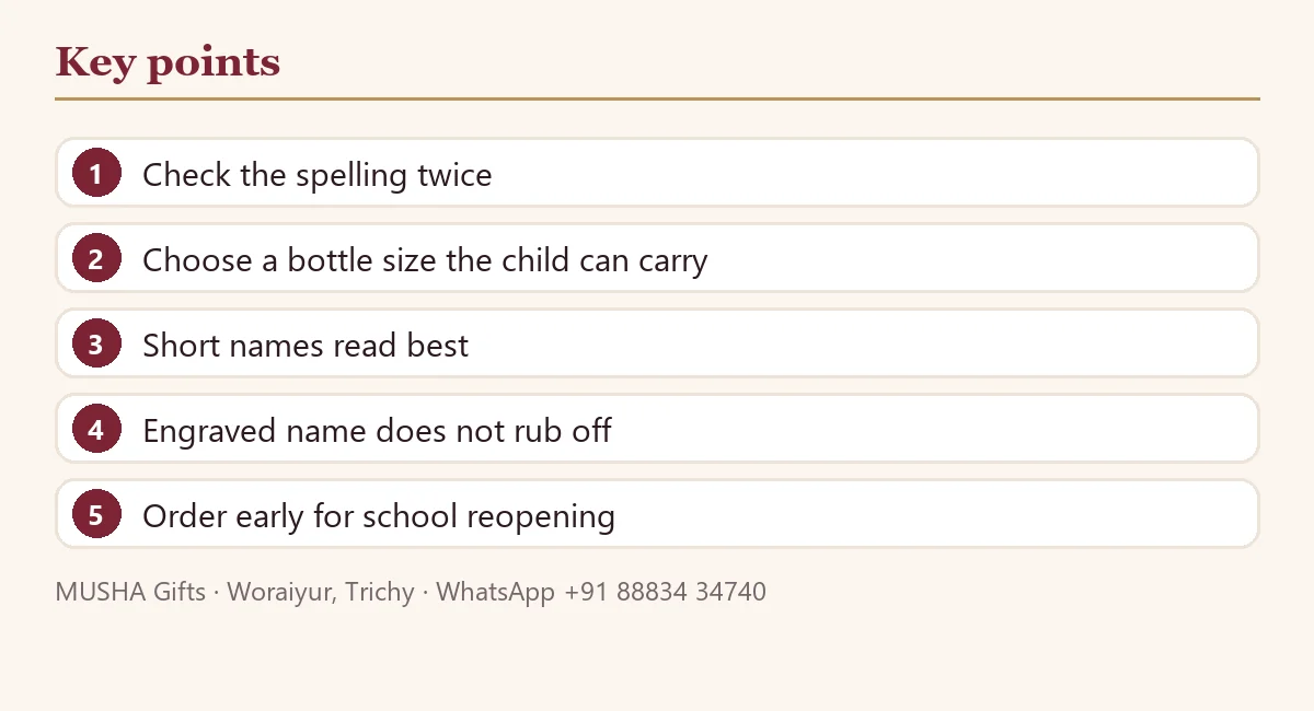 Steel Water Bottle with Name for Kids: School and Birthday Guide: key points